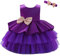 Lito Angels Vestito Damigella Abito da Festa Cerimonia Elegante con Fascia per Bimba Bambina Taglia 12-24 Mesi, Viola