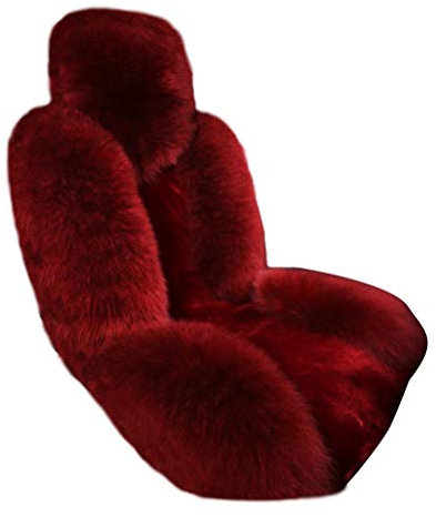 PengGengA Plüsch Autositzbezug Winter Wolle Vordersitzbezug Künstliche Lammfell Auto Sitzauflage Auto Sitzbezug (Weinrot, Einzelner Vordersitz)