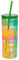 Kate Spade New York Acrylbecher mit Deckel und Strohhalm, 590 ml, schmaler, doppelwandiger Becher, Garten Plaid