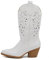 IF Fashion Cowboy Western Scarpe da Donna Stivali Stivaletti Punta Quadrata Camperos Texani Etnici 403 bianco N.40
