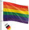 FBS Premium Regenbogen Flagge - Wetterfeste Flagge Regenbogen 150x90cm - Strapazierfähige Fahnen und Flaggen aus aller Welt - Regenbogen Fahnen aus Spun-Polyester 155g/m - Schiffsflaggentuch