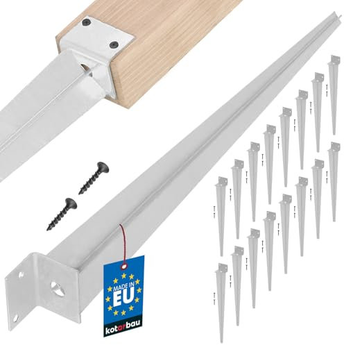KOTARBAU® 16er Set Pfostenträger zum Einschlagen L 60 x 500 mm Idealer Träger für Konstruktionen Verzinkt
