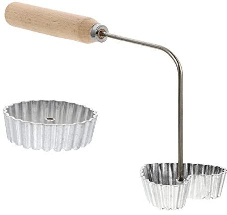 Anneome 1 Set Stampo Youdunzi Taglierino Svedese Achappam Svedese Ferro Per Pizzelle Bunueler Per Cialde in Alluminio Buñuelos Abito Lega Di Alluminio Navia A Forma Di Cuore