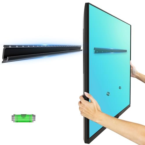 EZISE TV-Wandhalterung ohne Nieten für 32-75 Zoll Fernseher, kein Bohren, Trockenbau-TV-Halterung, hält bis zu 68 kg, Wasserwaage im Lieferumfang enthalten, niedriges Profil, kein Bolzen, einfach zu