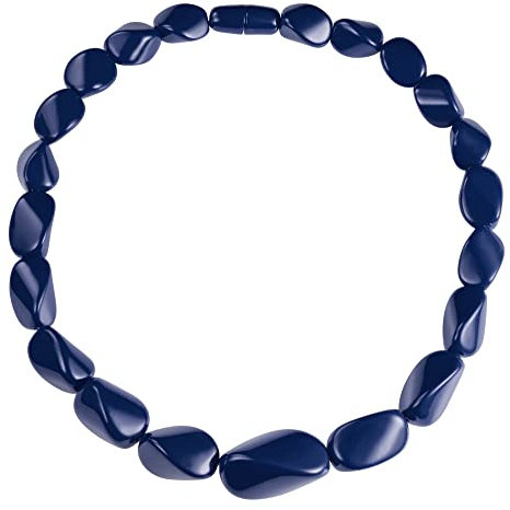 ZAVANA 55 cm Lange Statement-Halskette für Damen, handgefertigte Boho Chunky Halskette für Frauen in Blau, Chunky Kette mit blauen gedrehten Harz-Gliedern, eleganter blauer Bohème-Modeschmuck