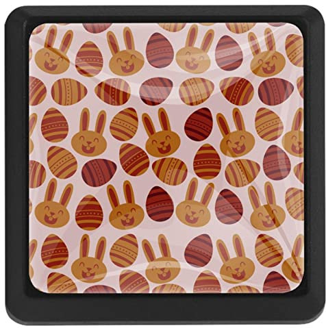 Manici piatti a forma di coniglietto pasquale, 3 pezzi, con viti