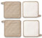 ZORR Topflappen aus Silikon, 18CM, Hitzebestaendige Topflappen Schutzlappen für die Küche (Beige 4er Set)