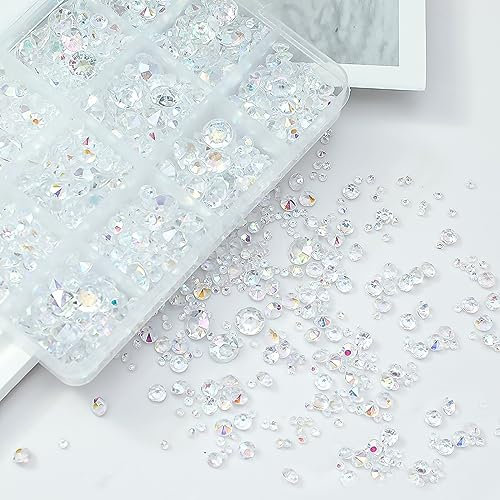 FINEASY 5130 Stück Diamanten Deko, Diamantene Streudeko Hochzeit Deko, Transparent Acryl Diamanten 3mm,6mm,10mm, Kristalle Tischdeko für Hochzeit Geburtstag
