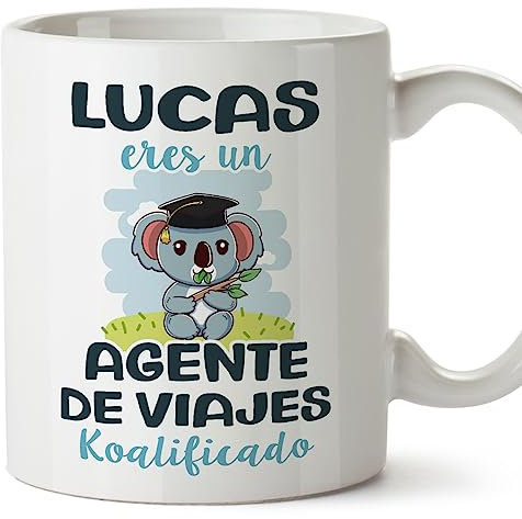 MUGFFINS Tazas Personalizadas para AGENTE DE VIAJES - En Español - Koalificados Personalizados - 11 oz / 330 ml - Regalo Personalizable original y divertido