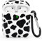 Mouzor Cute Airpods Case, Cow Print Airpods 2 Case, Cow Pattern Funny Cartoon Animals Soft Silicone Shockproof Charging Case Cover with Carabiner for Airpods 1st generation, Airpods 2nd generation