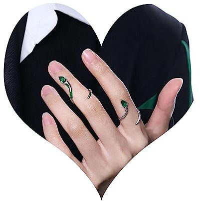Wendalern Gothic Silber Schlange Ring Set - Offen Verstellbar, Smaragd Tier Wrap, Grün Kristall Midi Zeigefinger Schmuck Für Frauen (2 Stück)