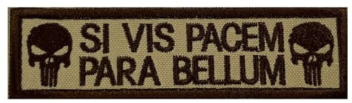 Patches Klett Militär Bundeswehr Patch Klett Patches Punisher Für Taktische Kleidung Rucksack Baseballkappe Uniform Weste Hundegeschirr Punisher Patch(SI VIS Pacem para Bellum)
