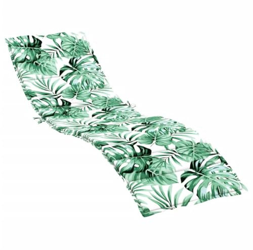 vidaXL Coussin de Chaise Longue Motif de Feuilles Tissu Oxford, Coussin, Coussin de siège, Coussin de Patio, Coussin d'extérieur, Coussin de Jardin