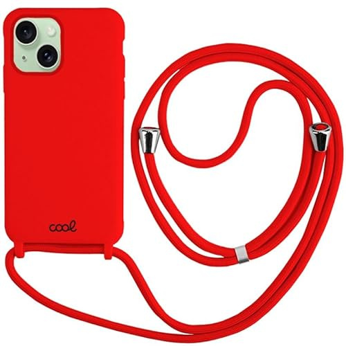 Cool Case for iPhone 15 Plus Red Smooth Lanyard
