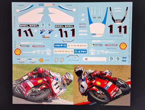 Generisch 1/12 Waterslide Decals für Ducati 998 R Bayliss Xaus SBK Superbike 2002 TB Decal TBD736