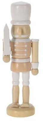 ZauberDeko Nussknacker Figur Holz Braun Weiß Soldat Tischdeko Weihnachten 13 cm, Modell:Modell3