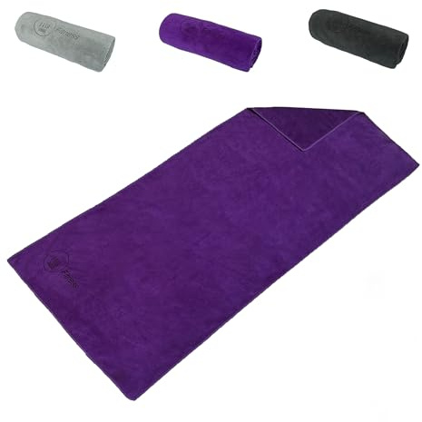 PASA Fitness Sport Handtuch Mikrofaser 120x60cm – Saugstark, Flauschig & Schnelltrocknend - Ideal für Sport/Fitnessstudio, Reisen, Strand, Wellness & Yoga (Lila/Purple)