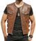 Oanviso Gilet en Cuir pour Homme Veste en Cuir Veste sans Manches Faux Cuir Mode Rétro Moto Gilets avec Fermetures Eclair Gilet en PU-Cuir Blouson Coupe Ajustée A Brun L