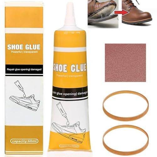 Fashion Base Strong Shoe Glue - Transparent, Waterproof, Non-Hardening, Super Strong Shoe Repair Glue - Shoe Sole Repair, Bonding Adhesive for Leather, Wood, Rubber, Ceramic, Synthetic