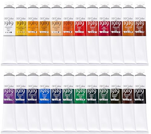 LIGHTWISH Ölfarbe, 24 Farben, 50 ml große Tuben, glatte und cremige Textur, ungiftiges, hochbeständiges Ölfarbenset für Erwachsene und Anfänger