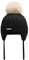 ZLYC Kinder Mädchen Strickmützen Wintermützen Baumwolle Pom Pom Beanie(Einfarbig Schwarz),Einheitsgröße