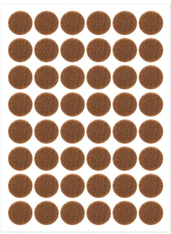 48 Pcs Brown 1/2 Inches Diameter Self Adhesive Felt Bumpers, Felt Cabinet Door Pads for Furniture Kitchen Cabinet Doors Floor Drawers Cupboards
