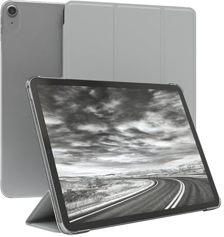 EAZY CASE - Funda Protectora para iPad Air 11 (2024) Smart Cover Tablet Smartcase de pie Funda abatible con función de pie Función Sleep Wake Up Piel sintética Gris
