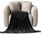 STGAO Wohndecke 100 x 100 cm Weiche Warme Gemütlicher Sofadecke Microfaser für Sofa Couch Bett, Schwarz