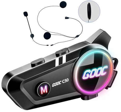 SUOOKC Motorcycle Bluetooth Headset Headphone Motorcycle Helmet Speakers with Noise Cancellation&Music Sharing Ultra-Thin Wireless Bluetooth Headphones for All Helmets