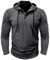 MakingDa Athletic Long Sleeve Hoodie Men Fashion Workout Gym Pullover Hooded Shirt Button Muscle Fit Sweatshirt Lightweight Hip Hop Running Boxing Hiking Sport Hoodys Shirts Dark Grey L