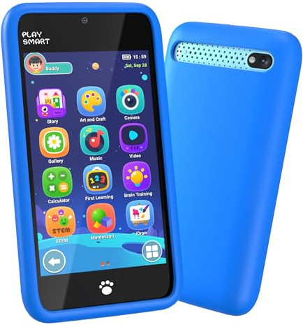 MOMILLA Kids Toys Smart Phone with 3.97”Screen for Kids Boys Age 3-10, Girls Toys with Dual Camera Stickers, Toddler Learning Play Smartphone, 16 GB Storage Cell Phone