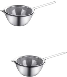 Ciieeo 2 Ensembles passoire thermique isolation kitchen jus de fruits skimmer entonnoir de fiole nourriture de cuisine louches filtrantes tamis à mailles fines Acier inoxydable Silver