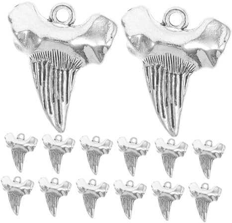 GALPADA 20 Stk. Haifischzahn-anhänger Diy-zahn Zahn Schlüsselanhänger Zahnschmuck Zinklegierung Silver