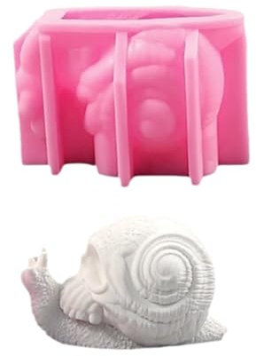 Riiichflowshop Silikonformen mit Totenkopf-Schneckenstatue für Heimdekorationen Epoxidharz Basteln Gips Silikonformen Fondant-Silikonformen
