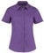 Ladies Short Sleeve Tailored Poplin Shirt Adults Work Wear Styled Business Soft Collar Buttumned Formal Smart Womens Blouse (Purple, 14)