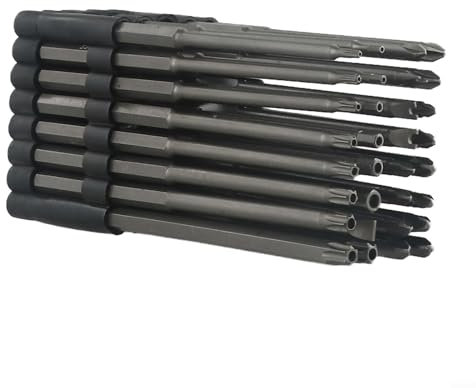 ZWEquipint 32-teiliges extra langes Schraubendreher-Bit-Set, 150 mm Sicherheits-Bits mit 1 10,2 cm Sechskantschaft, manipulationssicherer Schraubenschlüssel aus legiertem Stahl, für Elektrowerkzeuge