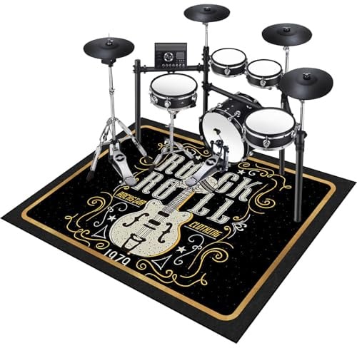 Tapis de batterie professionnel tapis de batterie insonorisé pour piles électroniques pour caisse claire acoustique Snare Drum Grancase Instruments de musique Couverture antidérapante 120 x 70 cm
