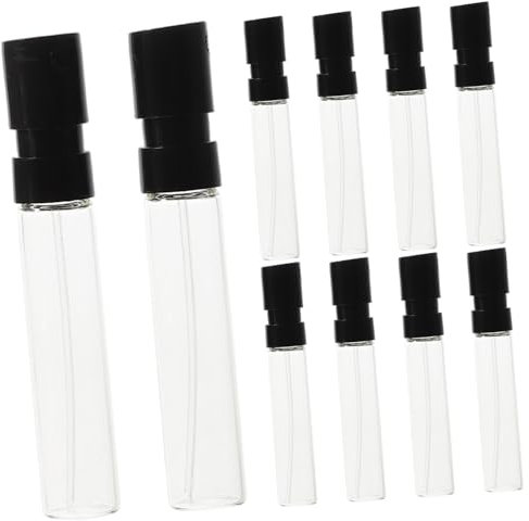 FOMIYES 10pcs Refillable Glass Spray Bottles Portable Mini Perfume Atomizers for Travel Fine Cologne Dispenser Durable Containers for Sampling Essential Oils and Fragrances