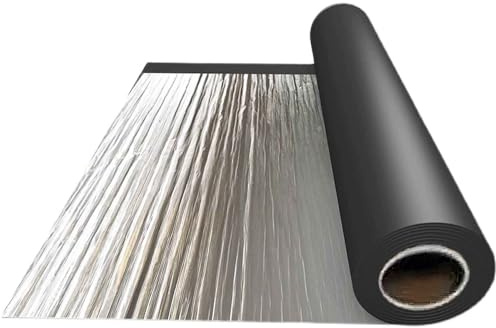 Dachbahn Bitumen Selbstklebend Wasserdicht, Dachfolie Dachabdichtung Aluminium Folie, Dachpappe Bitumenbahn für Gartenhaus Dach Flachdach Carport Garage Metalldach(50x100cm)