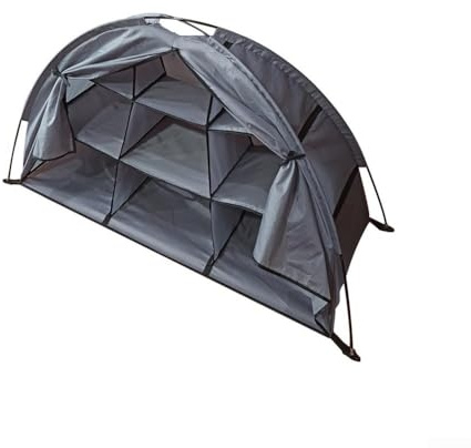 Jotekonoby Faltbarer Camping-Organizer für Wohnmobil-Zelt mit 9 Ablagen, strapazierfähig, 13,6 kg pro Regal, Oxford-Stoff mit Fiberglas-R (grau)