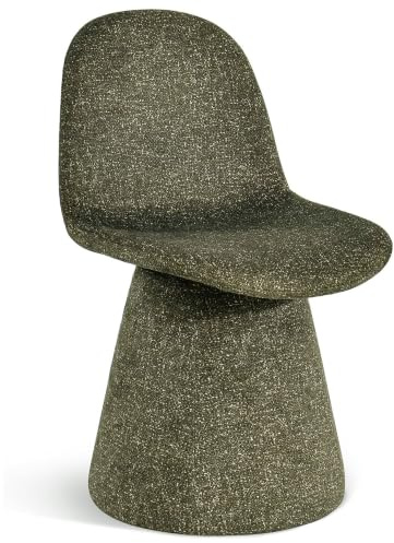 Duhome Esszimmerstuhl 360-Grad-Drehstuhl aus Bouclé Stoff moderner Loungesessel gepolsterter Polsterstuhl für Küche, Wohnzimmer, Schlafzimmer, Flur, Olivgrün