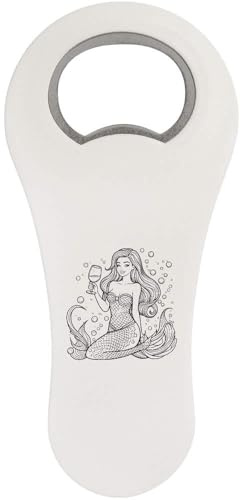 Azeeda 'Mermaid Holding Wine Glass' Bottle Opener Fridge Magnet (BO00102258)