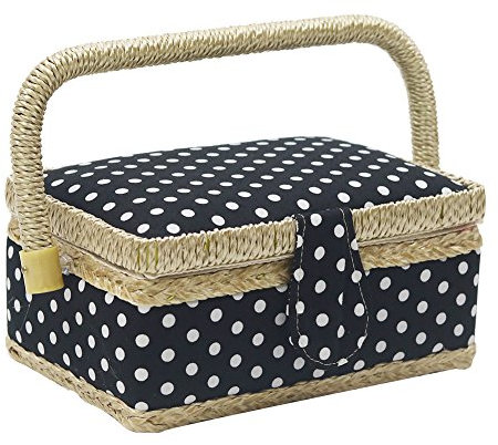 D&D kleiner Nähkorb mit Nähset Zubehör für Mädchen/Kinder/Anfänger schwarz