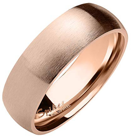 Piersando Band Ring Edelstahl Matt Gebürstet Bandring Ehering Partnerring Trauring Verlobungsring Damen Herren Rosegold Größe 49 (15.6) Breit 6mm