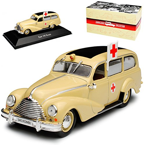 Atlas EMW 340 Kombi Beige Krankenwagen Notarzt 1949-1955 DDR 1/43 Modell Auto