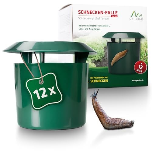 Gardigo® 12 Unidades Trampa Caracoles y Babosas | Fácil y Reutilizable | Atrapa y Deshazte de Las Plagas de tu Jardín, Huerto, etc. | Trampa para Babosas | Anti Caracoles Bio