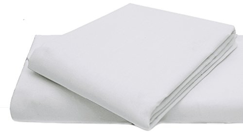 AmigoZone Cotton Percale Easy Care Polycotton Flat Sheet (White, King)