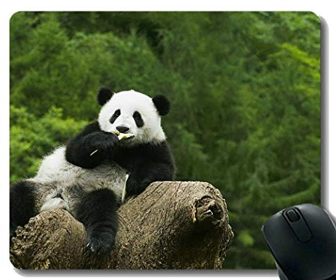 Yanteng-Mauspad mit genähtem Rand, matschiger Tierpanda, Mauspad, rutschfeste Gummibasis Mousepad für Laptop, Computer