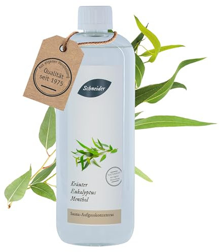 Saunabedarf Schneider - Aufgusskonzentrat, Saunaaufguss Eukalyptus mit Kräutern und Menthol 1000ml