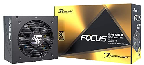 Seasonic Focus GM-850, 850W 80+ Gold, semimodular, se Adapta a Todos los Sistemas ATX, Control de Ventilador en Modo silencioso y refrigerante, Fuente de alimentación Juegos y diversas